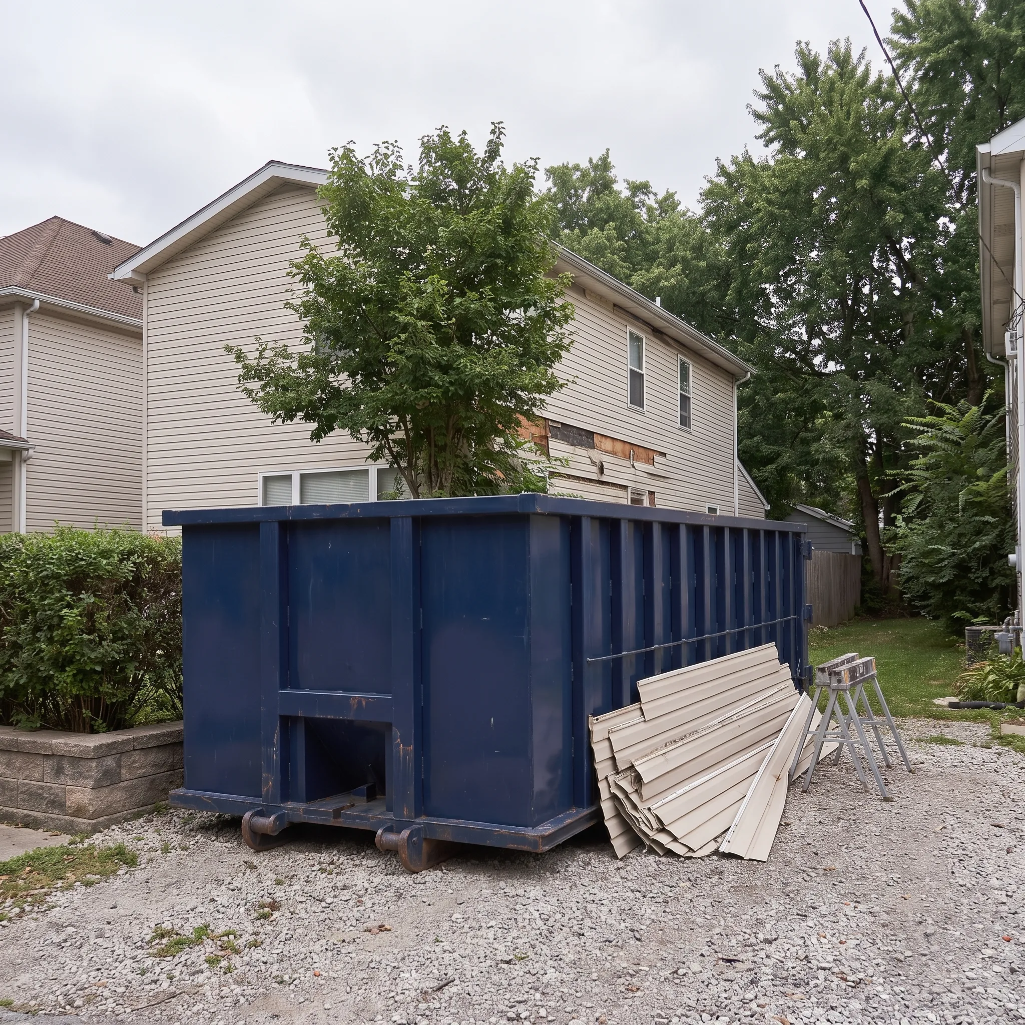 Dumpster on a Belknap County, NH job site